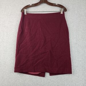 J Crew The Pencil Skirt Women Sz 6 Burgundy Above The Knee Back Slit Lined Skirt